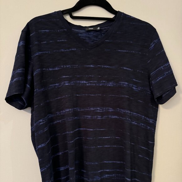 Vince blue striped v-neck men's tee - Picture 1 of 3